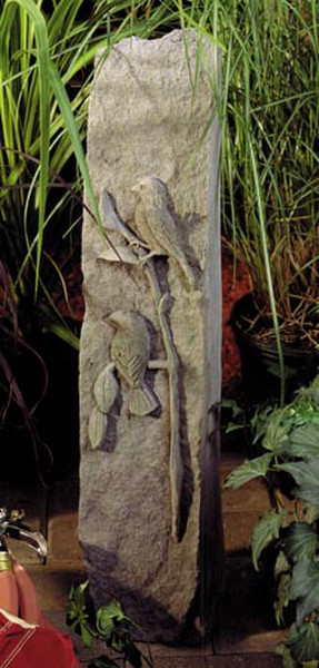 Song Bird Obelisk Statue Cement Garden Decor Kay Berry Sculpture